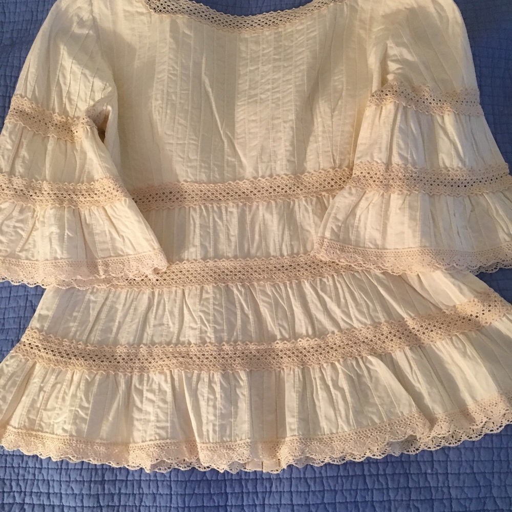 Nanette Lepore | bell sleeve, tiered blouse - Picture 2 of 5